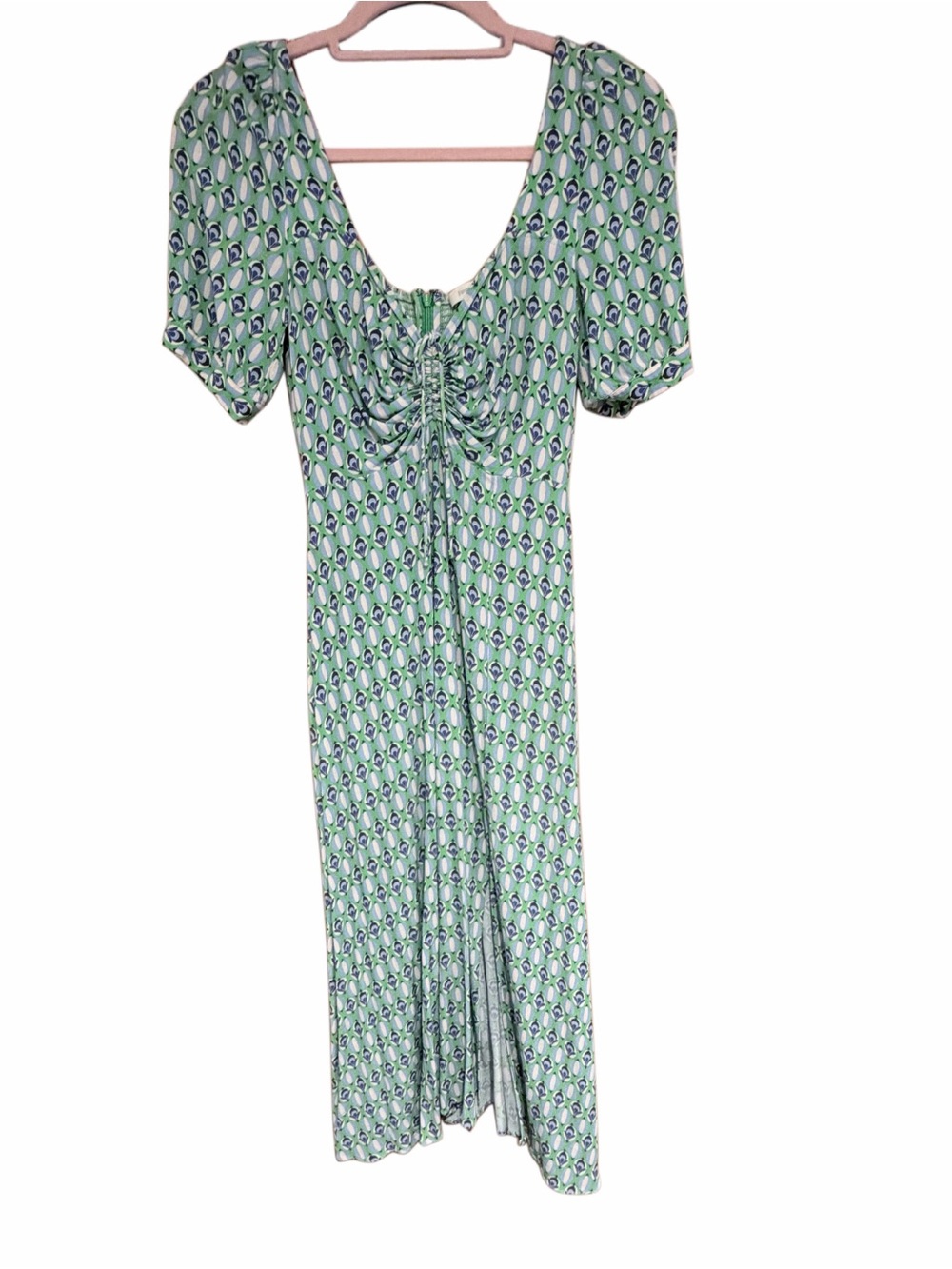 Favorite Daughter Green Printed Midi Dress with Tie Front - Picture 4 of 7